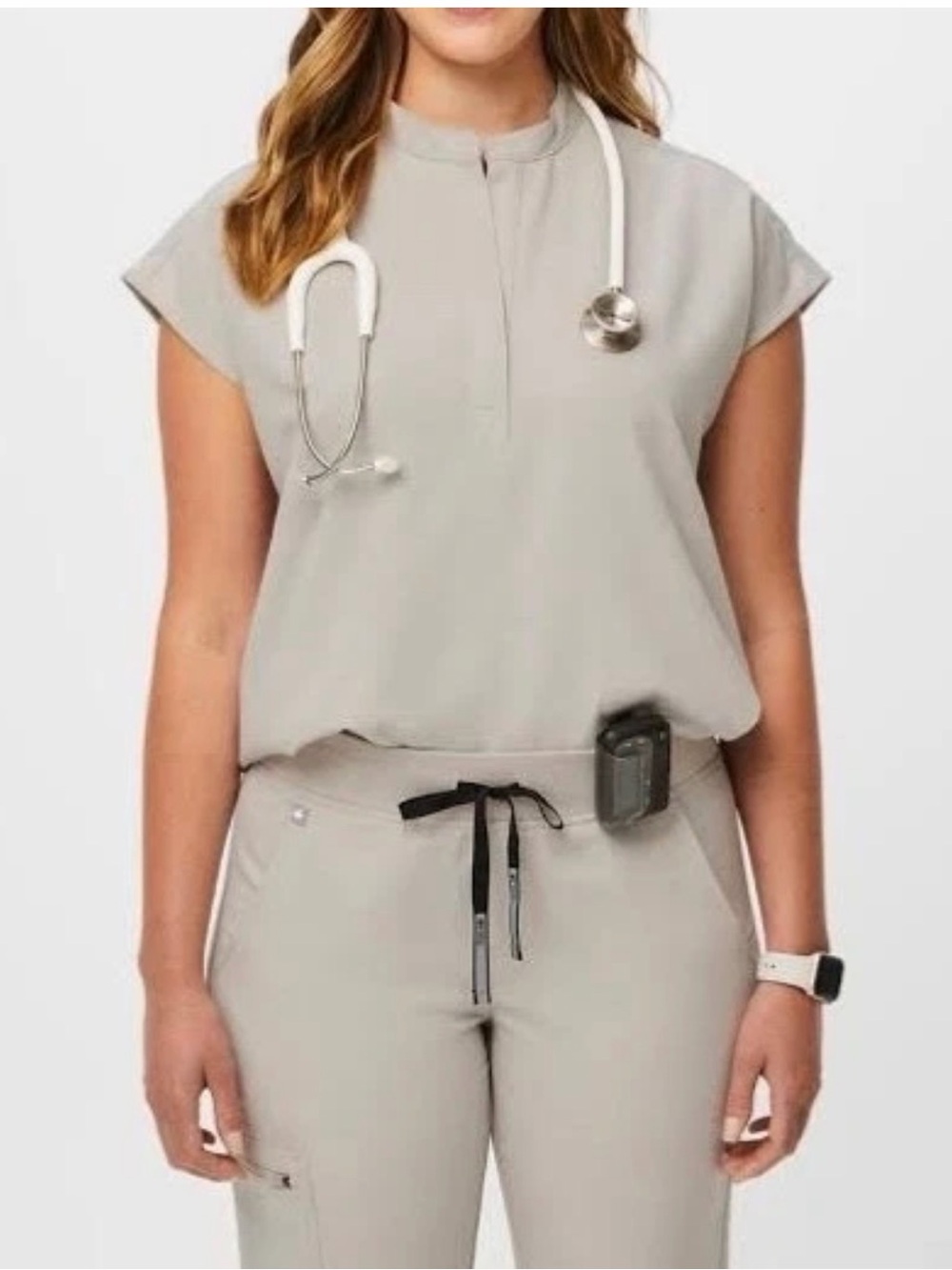 NWT FIGS Rafaela Oversized Scrub Top XXS Bone